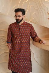 Astra : Blockprint Knee-Length Kurta