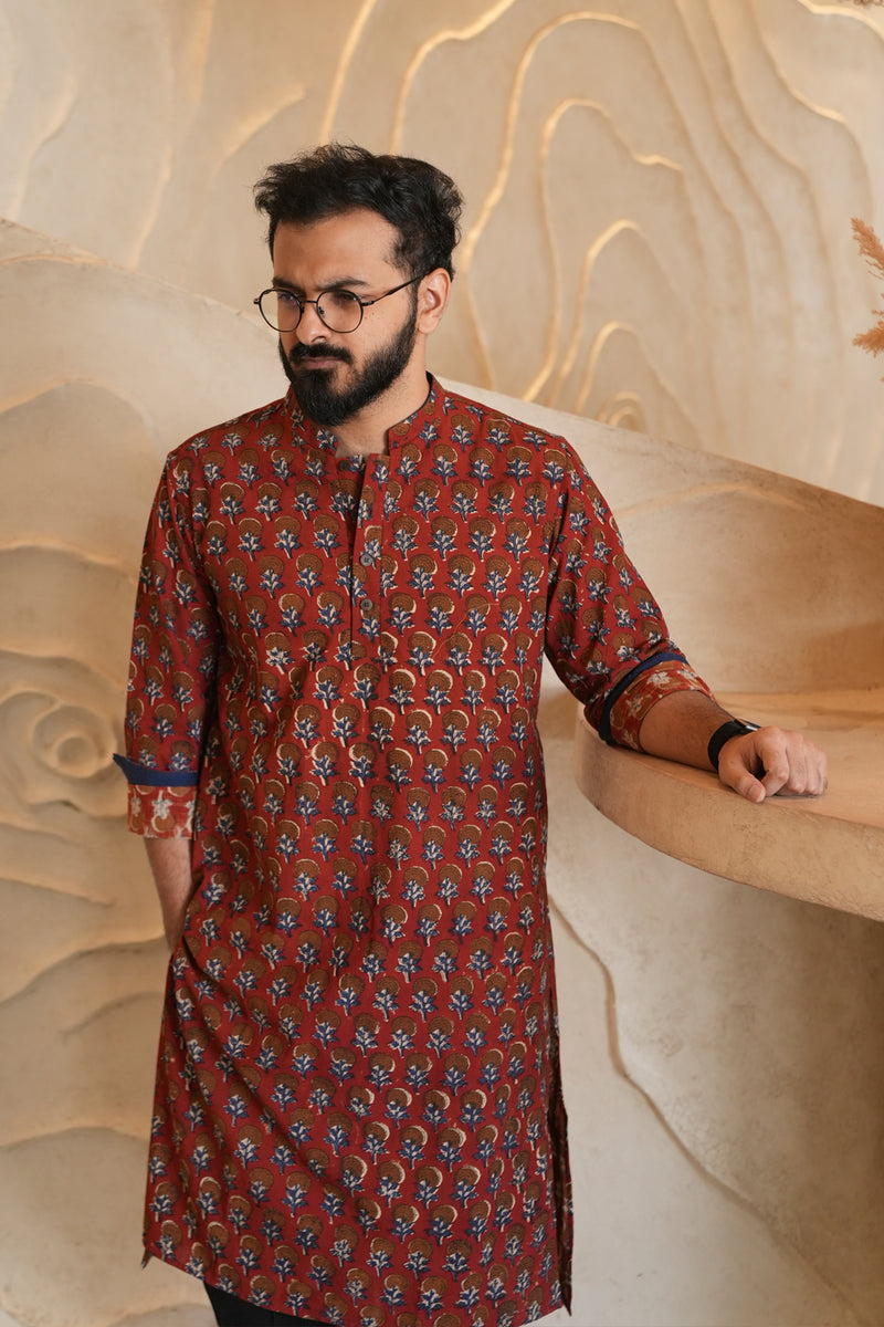 Astra : Blockprint Knee-Length Kurta
