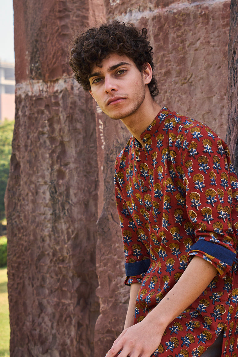 Astra : Blockprint Knee-Length Kurta