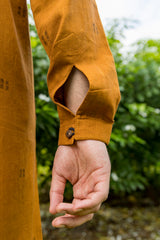 Bodhi : Jamdani Deep Mustard Knee-Length Kurta