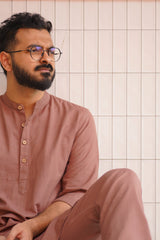 CLAY : Dull Mauve Handwoven Cotton Kurta