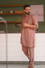 CLAY : Dull Mauve Handwoven Cotton Kurta