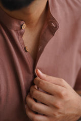 CLAY : Dull Mauve Handwoven Cotton Kurta