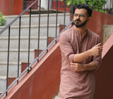 CLAY : Dull Mauve Handwoven Cotton Kurta