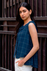 ELSA Indigo Dabu Blockprint Top