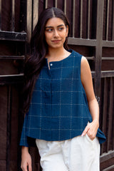 ELSA Indigo Dabu Blockprint Top