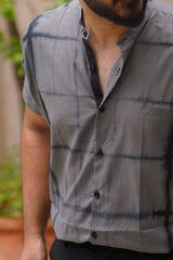 Graphite : Tie & Dye Grey Half-sleeve Shirt