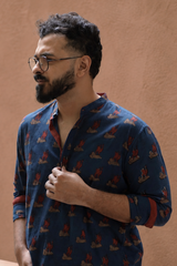HANS : Blockprint Short Kurta