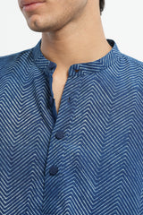 Leher - Indigo Dabu Blockprint Kurta [PRE-ORDER ONLY]