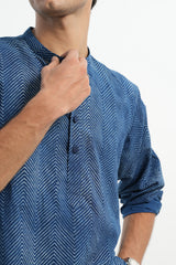Leher - Indigo Dabu Blockprint Kurta [PRE-ORDER ONLY]