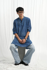 Leher - Indigo Dabu Blockprint Kurta [PRE-ORDER ONLY]