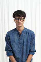 Leher - Indigo Dabu Blockprint Kurta [PRE-ORDER ONLY]