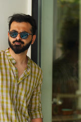 Melon : Handwoven Cotton Green Full-sleeve Shirt