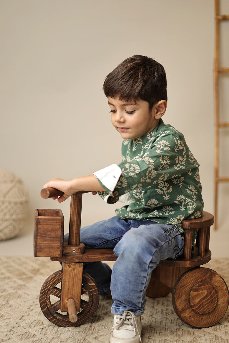 Mini Abeer : Floral Blockprint Short Kurta