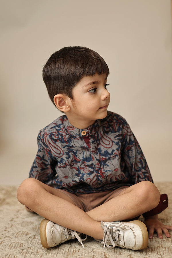 Mini Kamal : Floral Blockprint Short Kurta