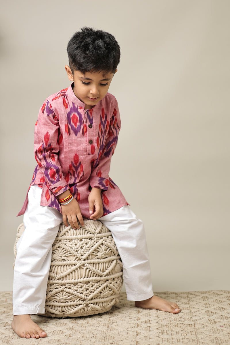 Mini Rasa : Ikat Knee length Kurta set