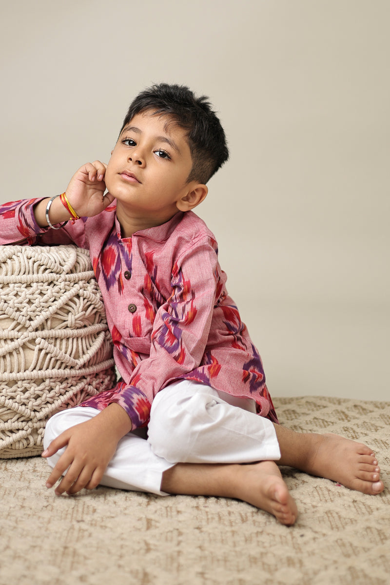 Mini Rasa : Ikat Knee length Kurta set