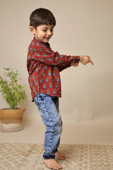 Mini Rudra : Floral Blockprint Short Kurta