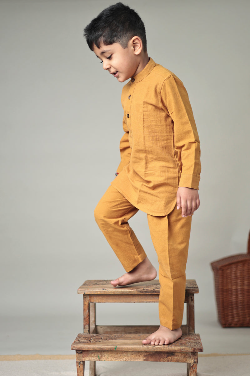 MINI AMBER : Handwoven Cotton Kurta set