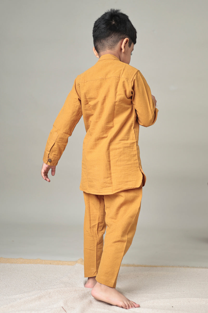 MINI AMBER : Handwoven Cotton Kurta set