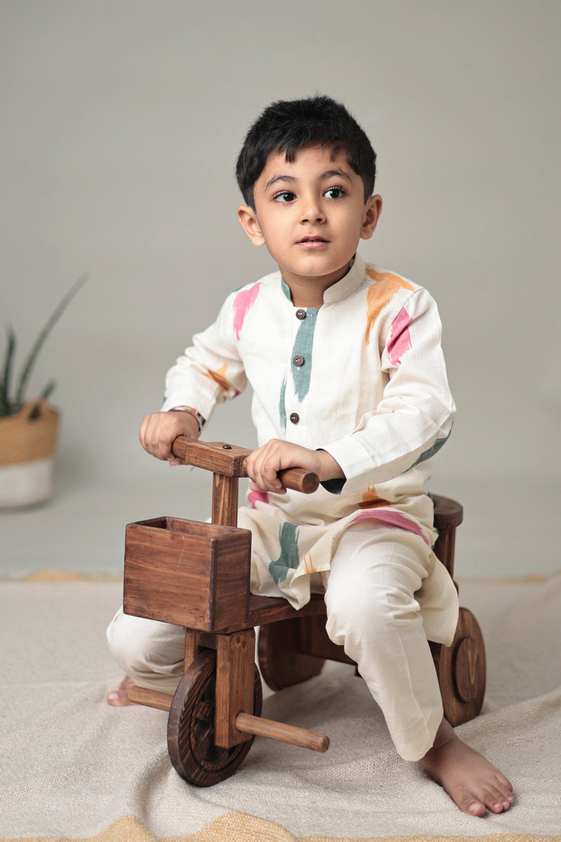 MINI RANG : Ikat Knee length Kurta set
