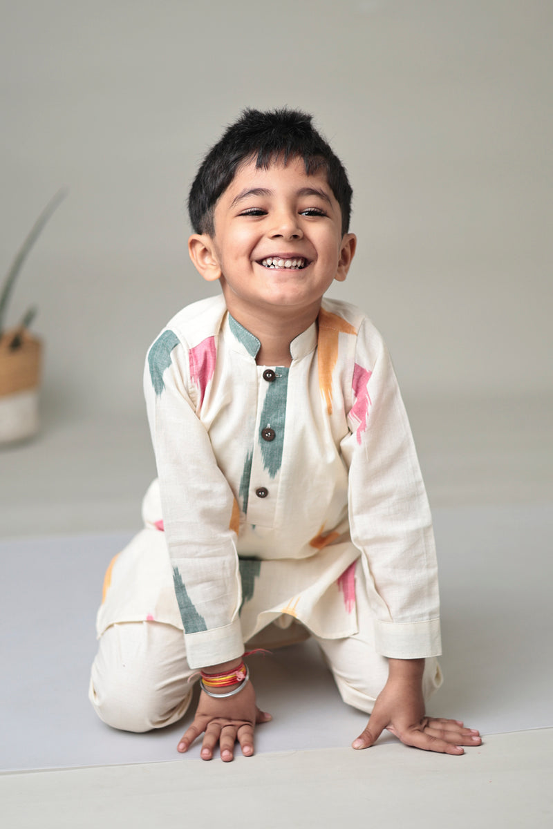 MINI RANG : Ikat Knee length Kurta set