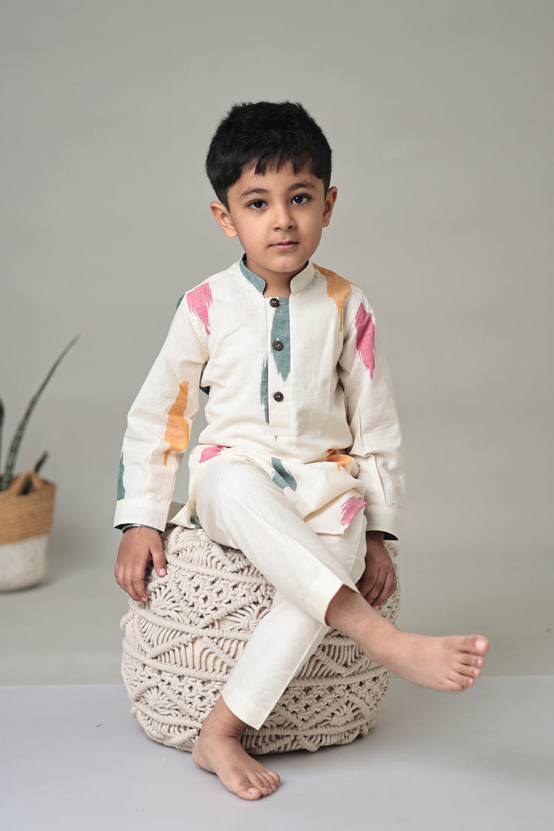 MINI RANG : Ikat Knee length Kurta set