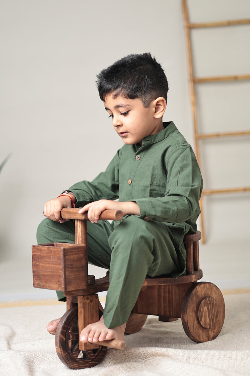 MINI SAGE : Handwoven Cotton Kurta set