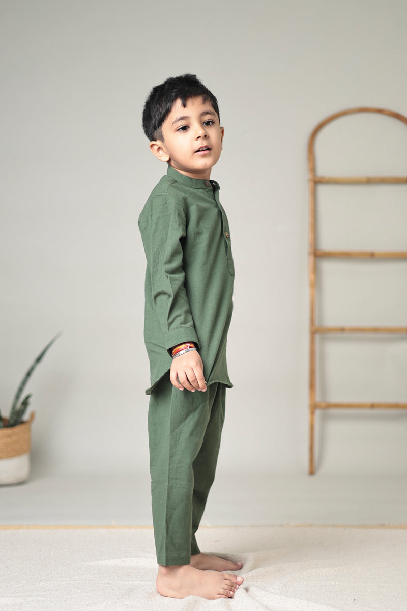 MINI SAGE : Handwoven Cotton Kurta set