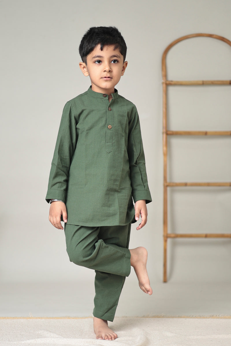 MINI SAGE : Handwoven Cotton Kurta set