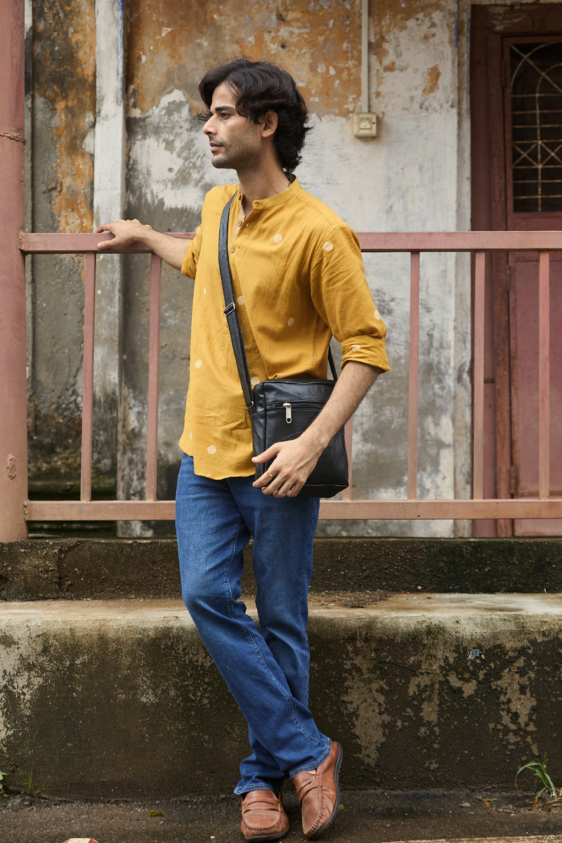 Arka : Jamdani Muted Mustard short kurta