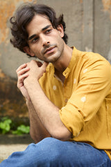 Arka : Jamdani Muted Mustard short kurta