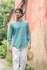 Bodhi : Jamdani Teal short kurta
