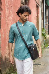 Bodhi : Jamdani Teal short kurta