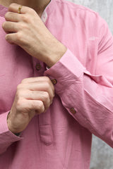 Sutra : Jamdani Muted Pink short kurta
