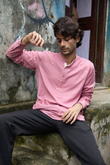 Sutra : Jamdani Muted Pink short kurta