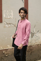 Sutra : Jamdani Muted Pink short kurta