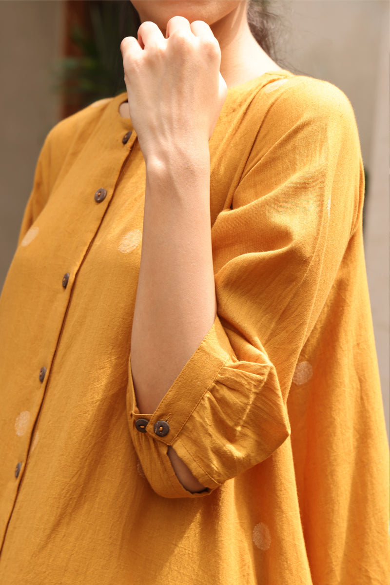 Piku Jamdani Mustard Co-ord set