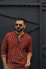 Rudra : Blockprint Short Kurta