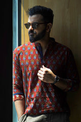Rudra : Blockprint Short Kurta