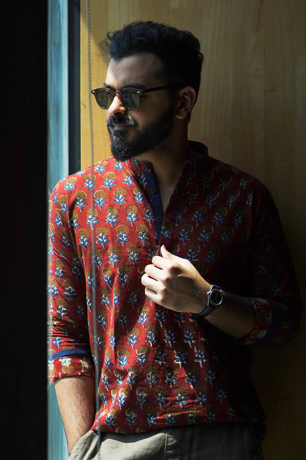Rudra : Blockprint Short Kurta