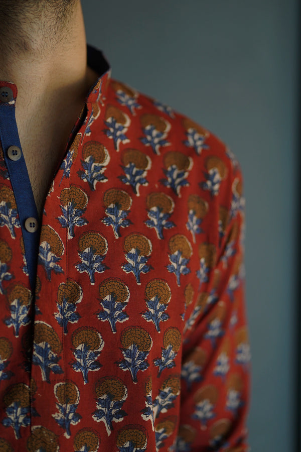 Rudra : Blockprint Short Kurta