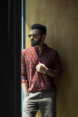 Rudra : Blockprint Short Kurta