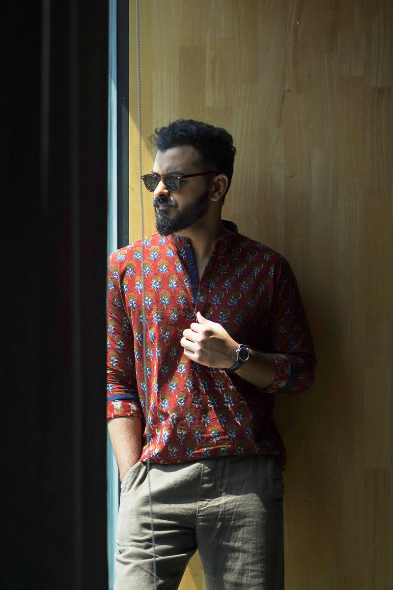 Rudra : Blockprint Short Kurta