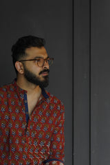Rudra : Blockprint Short Kurta