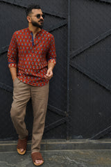 Rudra : Blockprint Short Kurta