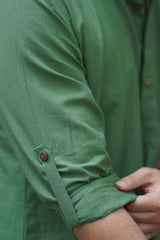 SAGE : Sage green Handwoven Cotton Kurta