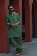 SAGE : Sage green Handwoven Cotton Kurta