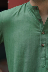 SAGE : Sage green Handwoven Cotton Kurta