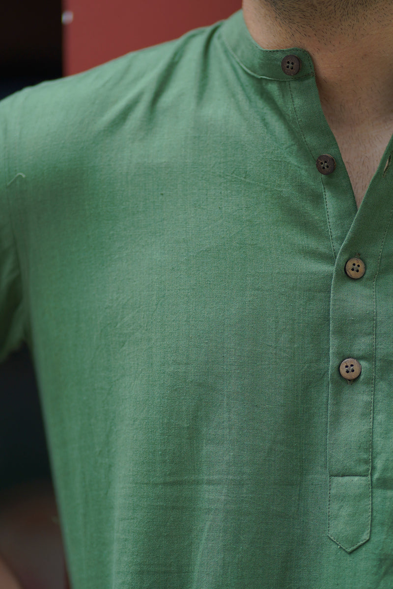 SAGE : Sage green Handwoven Cotton Kurta